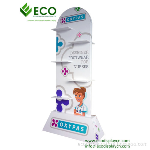 Cardboard shelf display for shoes